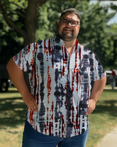 Chemise à manches courtes tie-dye grande taille pour homme